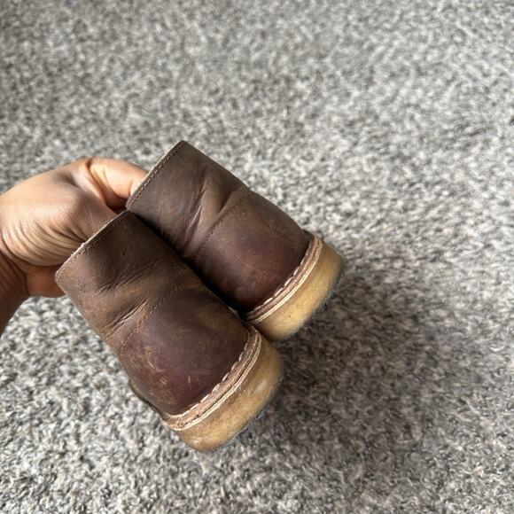 Womens Clarks Desert Brown Leather Beeswax Casual Chukka Boots Size 7 - Picture 5 of 10